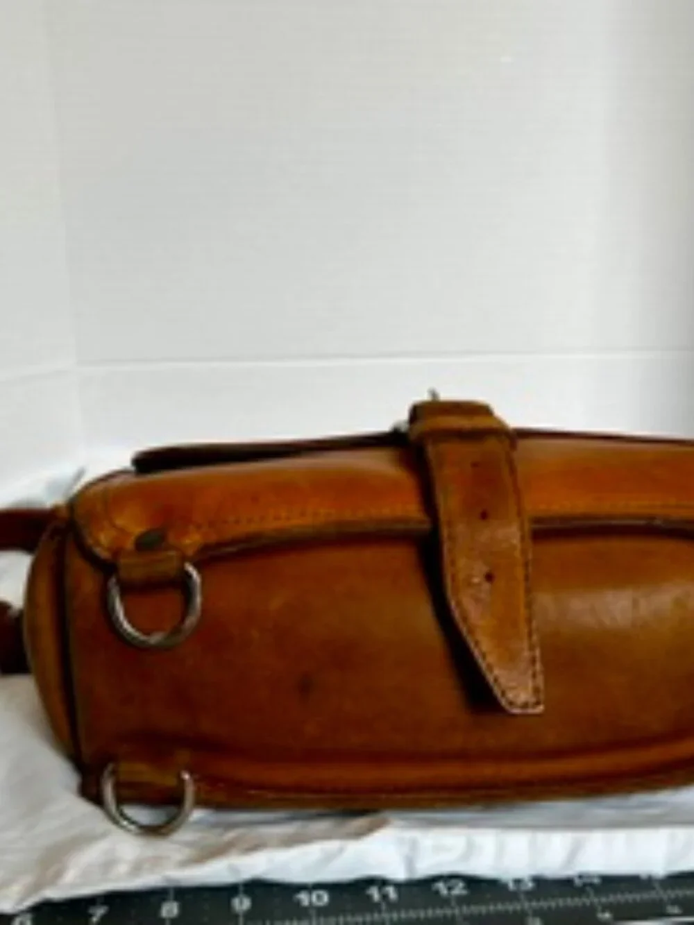 Tobacco color Saddleback Full Grain Leather Briefcase